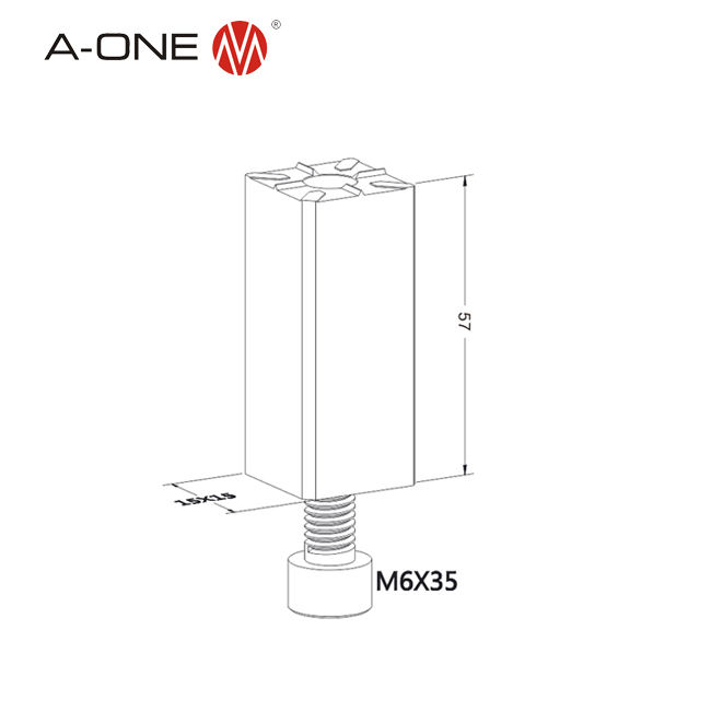 Giá đỡ điện cực thẳng A-ONE 3A-300083 | Holder straight 15*15*37mm