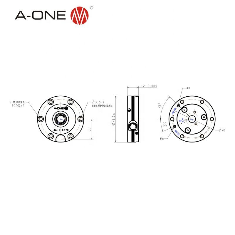 Tấm gá vuông định vị nhanh A-ONE 3A-110270 | Zero Point Square Plate