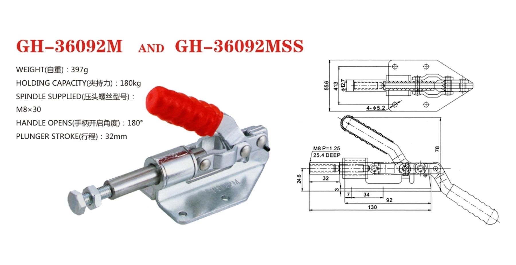 Cam kẹp GH-36092-M Pull-Push Toggle clamp