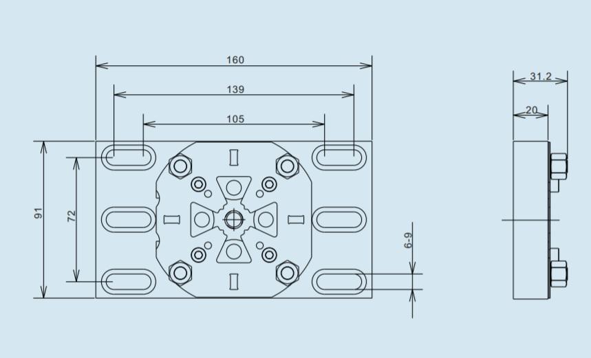Đế gá phẳng thép A-ONE 3A-520132 | Steel flat holder