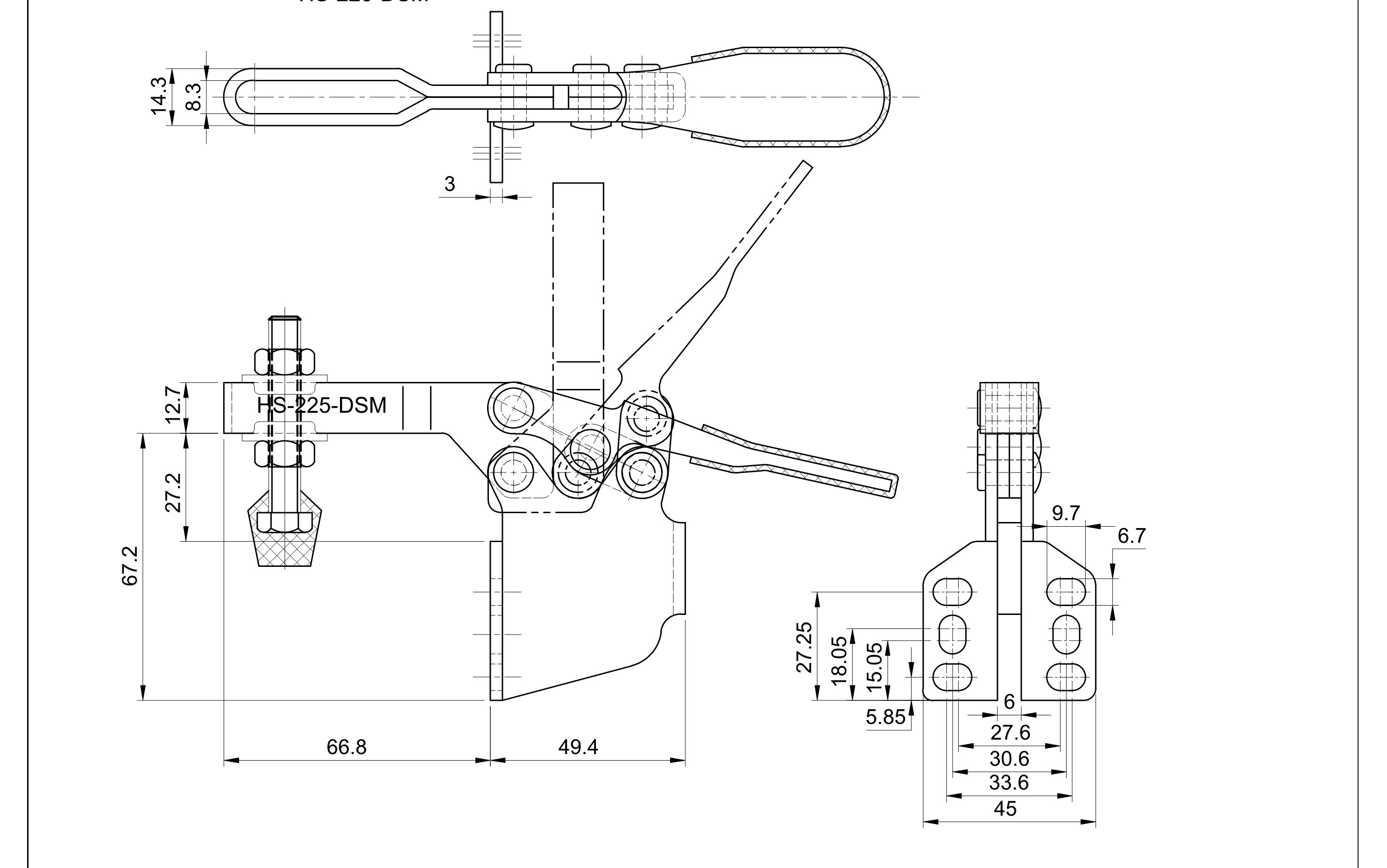 Cam kẹp GH-225-DSM Horizontal Toggle Clamp