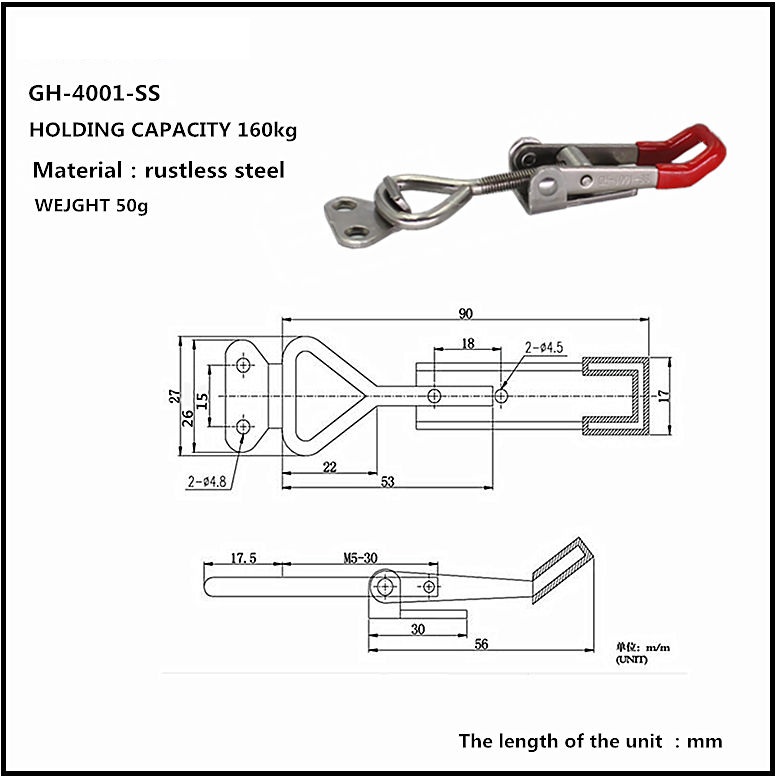 Cam kẹp GH-4001-SS Latch Toggle clamp
