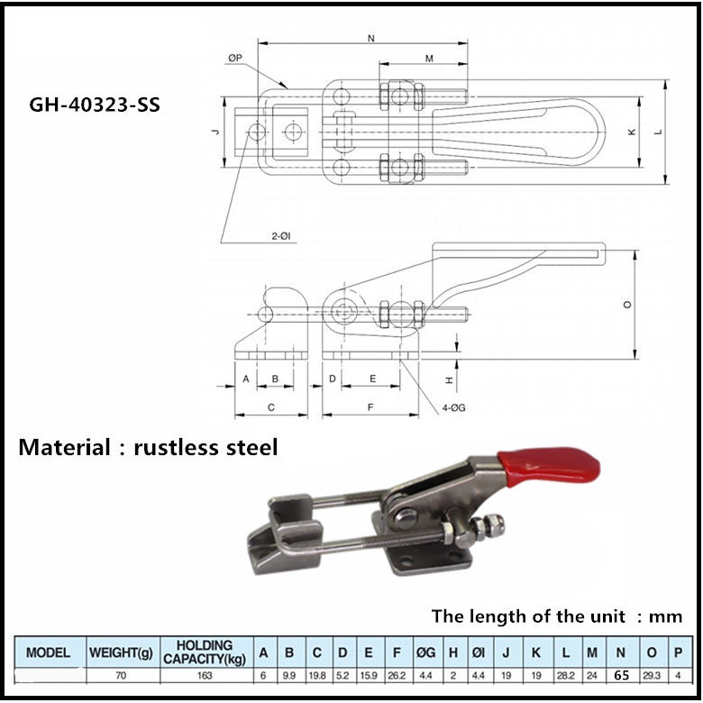 Cam kẹp GH-40323-SS Latch Toggle clamp