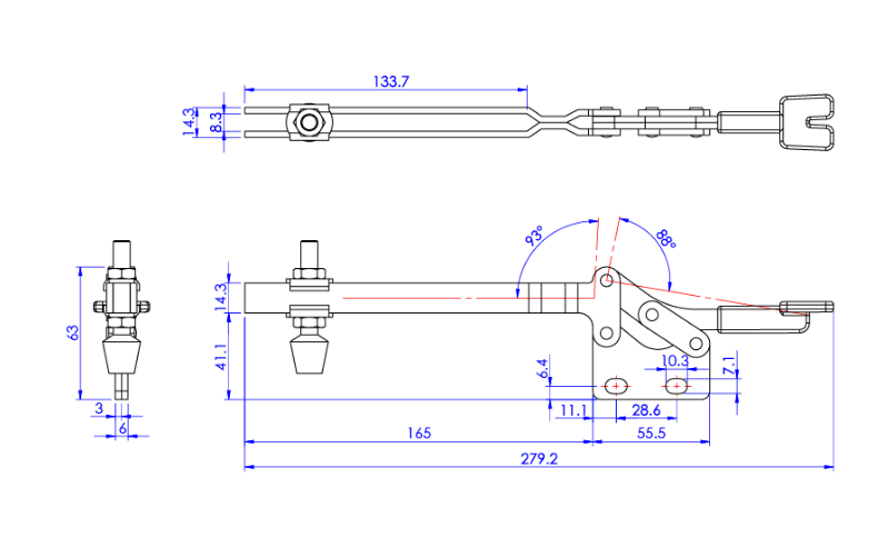 Cam kẹp GH-22190 Horizontal Toggle Clamp