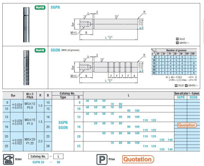 Trục dẫn hướng SGPN10