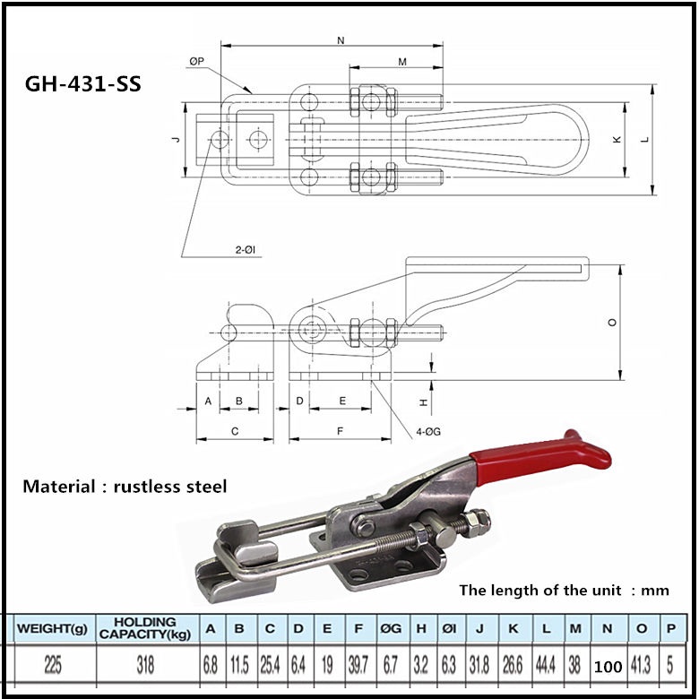 Cam kẹp GH-431-SS Latch Toggle clamp