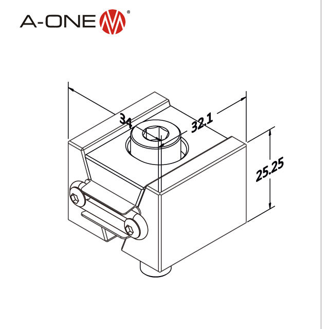 Bộ giãn nở kẹp CNC 34×32×25 mm A-ONE 3A-110083