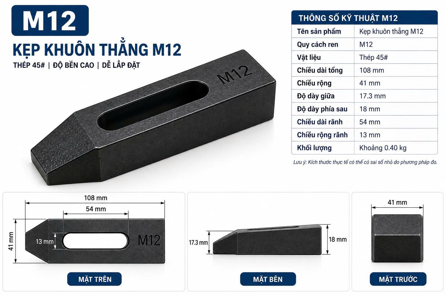 Kẹp Khuôn Thẳng M12
