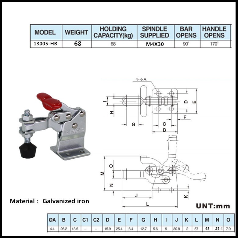 Cam kẹp GH-13005-HB Vertical Toggle clamp