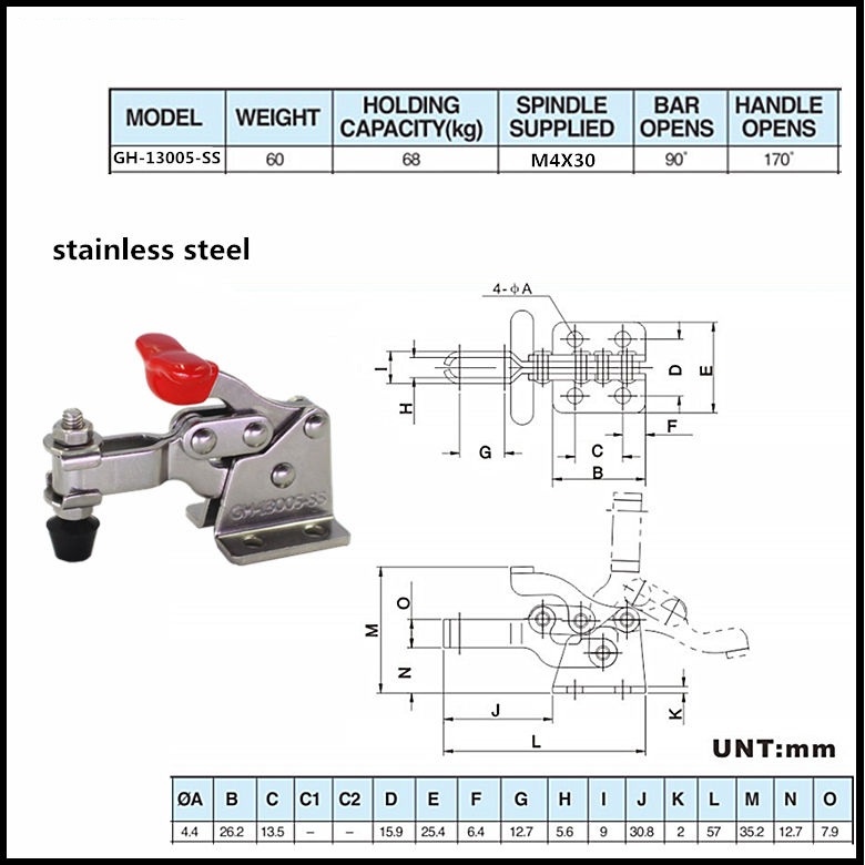 Cam kẹp GH-13005-SS Vertical Toggle clamp