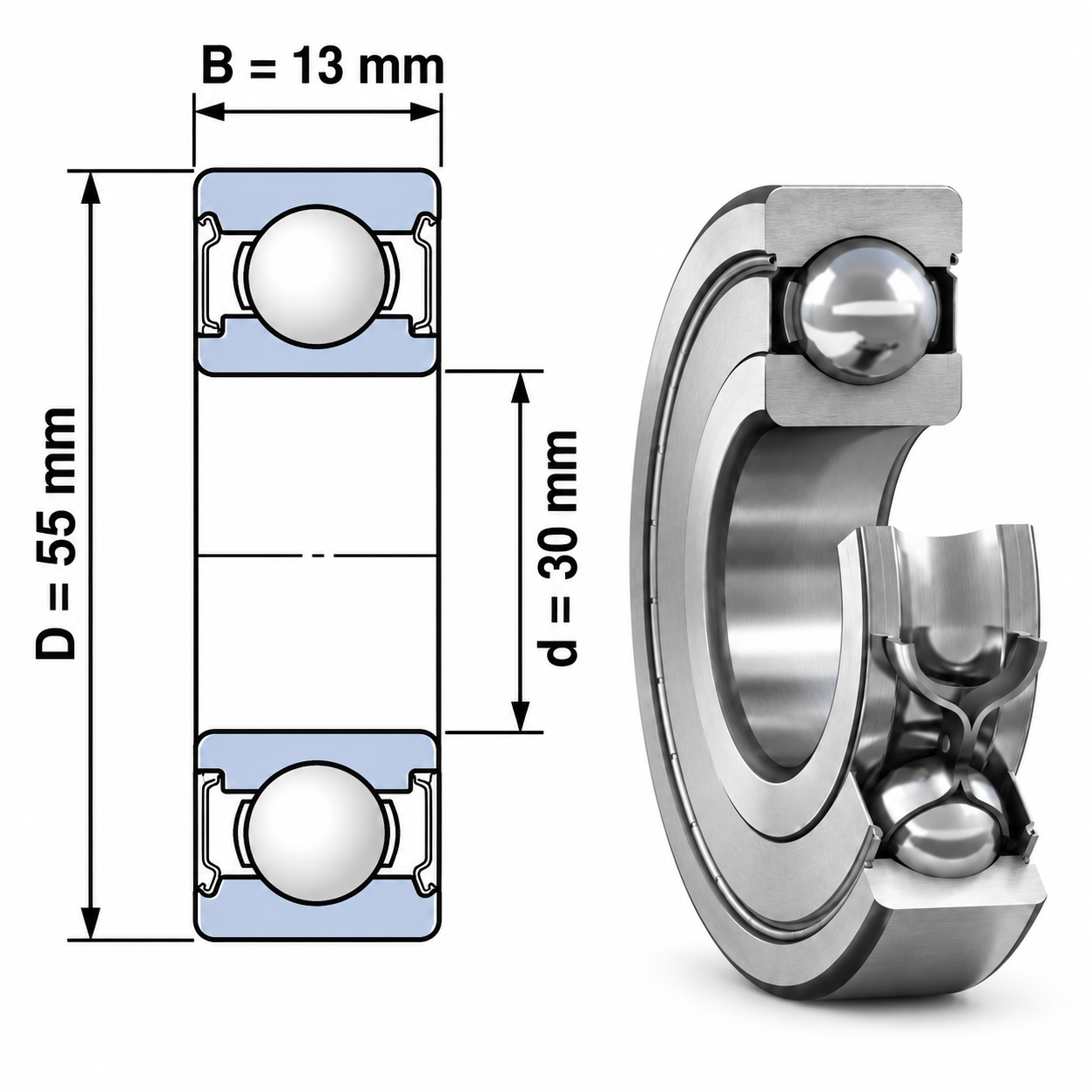 Vòng bi cầu rãnh sâu 6006