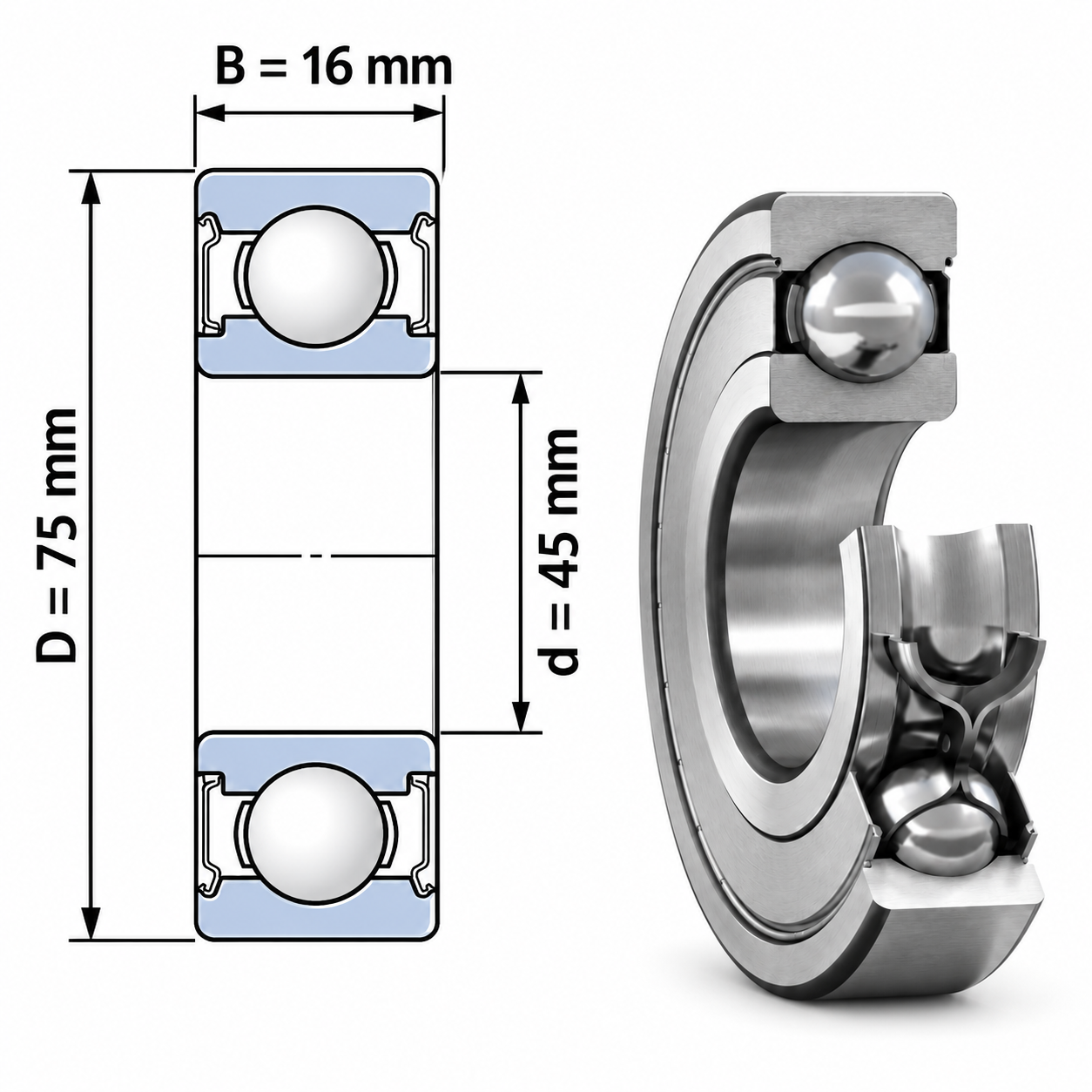 Vòng bi cầu rãnh sâu 6009