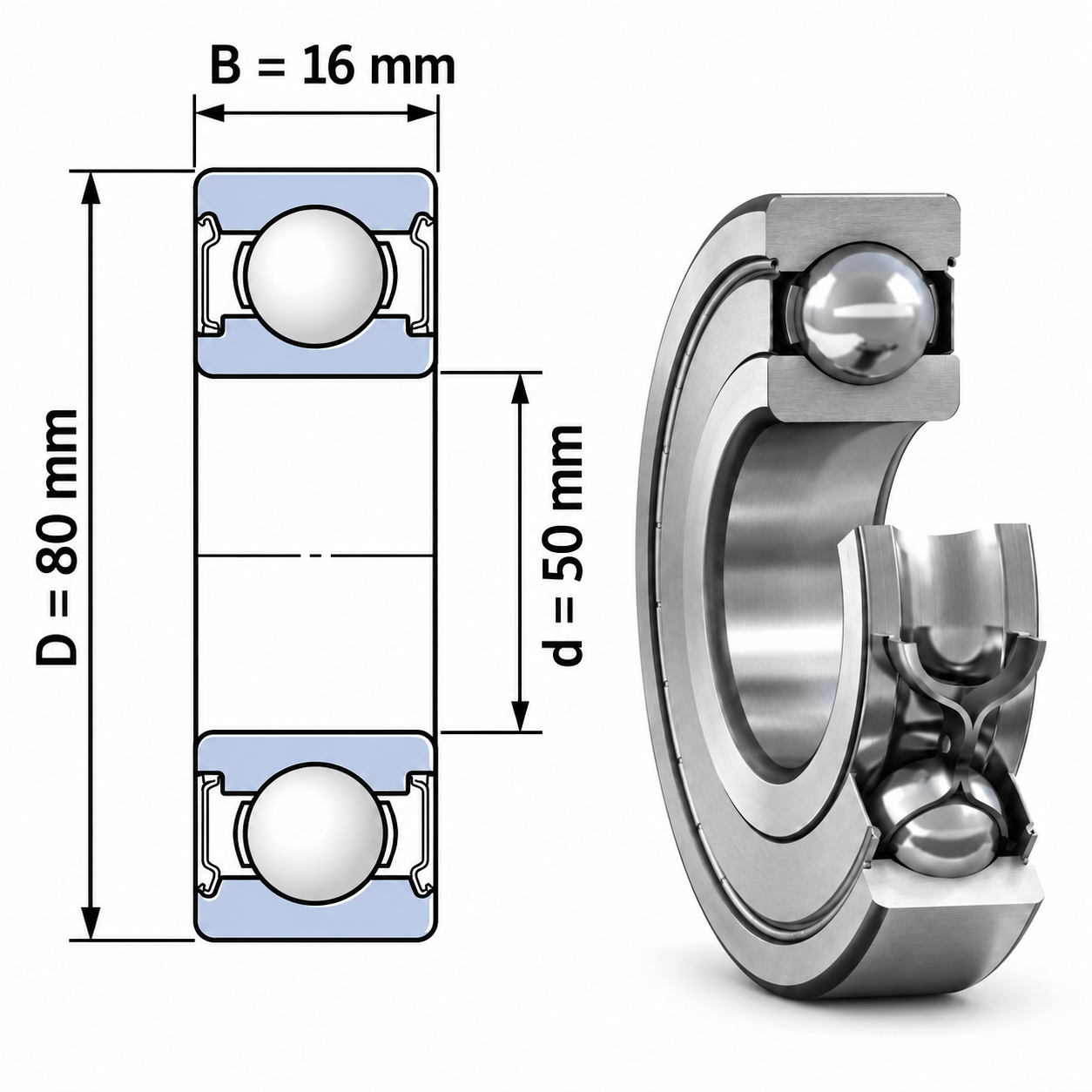 Vòng bi cầu rãnh sâu 6010