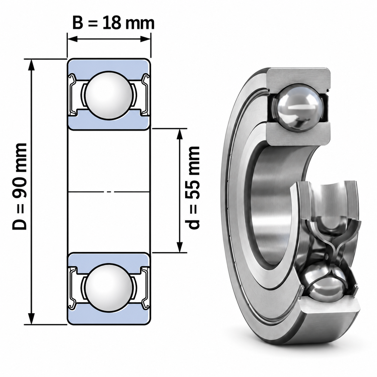 Vòng bi cầu rãnh sâu 6011