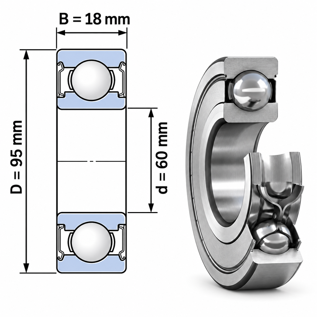 Vòng bi cầu rãnh sâu 6012