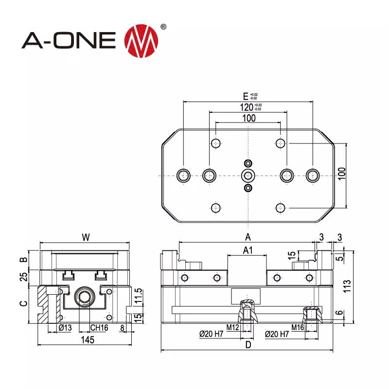 Ê tô tự định tâm A-ONE 3A-110513_3A-110514