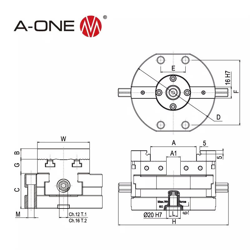 Ê tô tự định tâm A-ONE 3A-110511