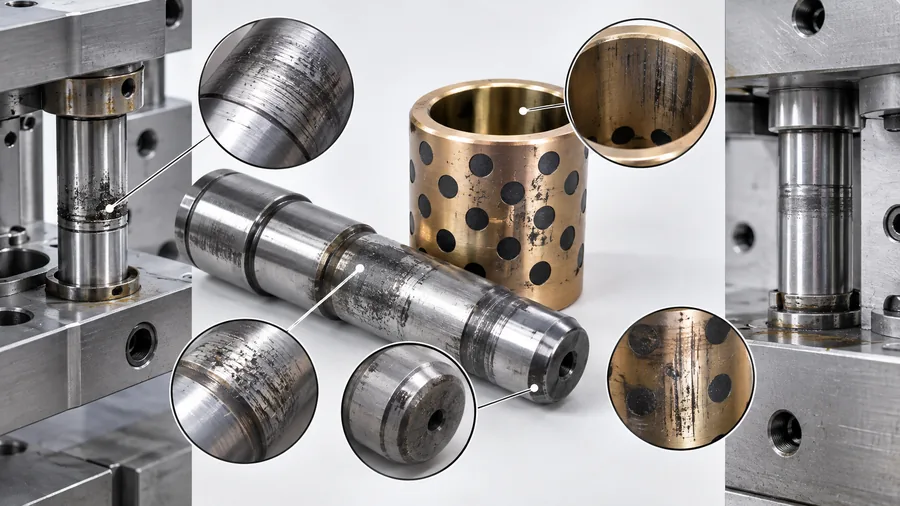 Lỗi hệ thống dẫn hướng khuôn với Guide Pin và Guide Bush bị mòn xước