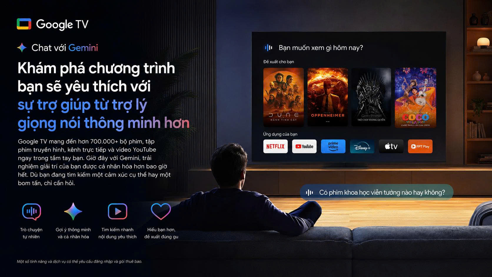 Google TV và trợ lý Gemini.