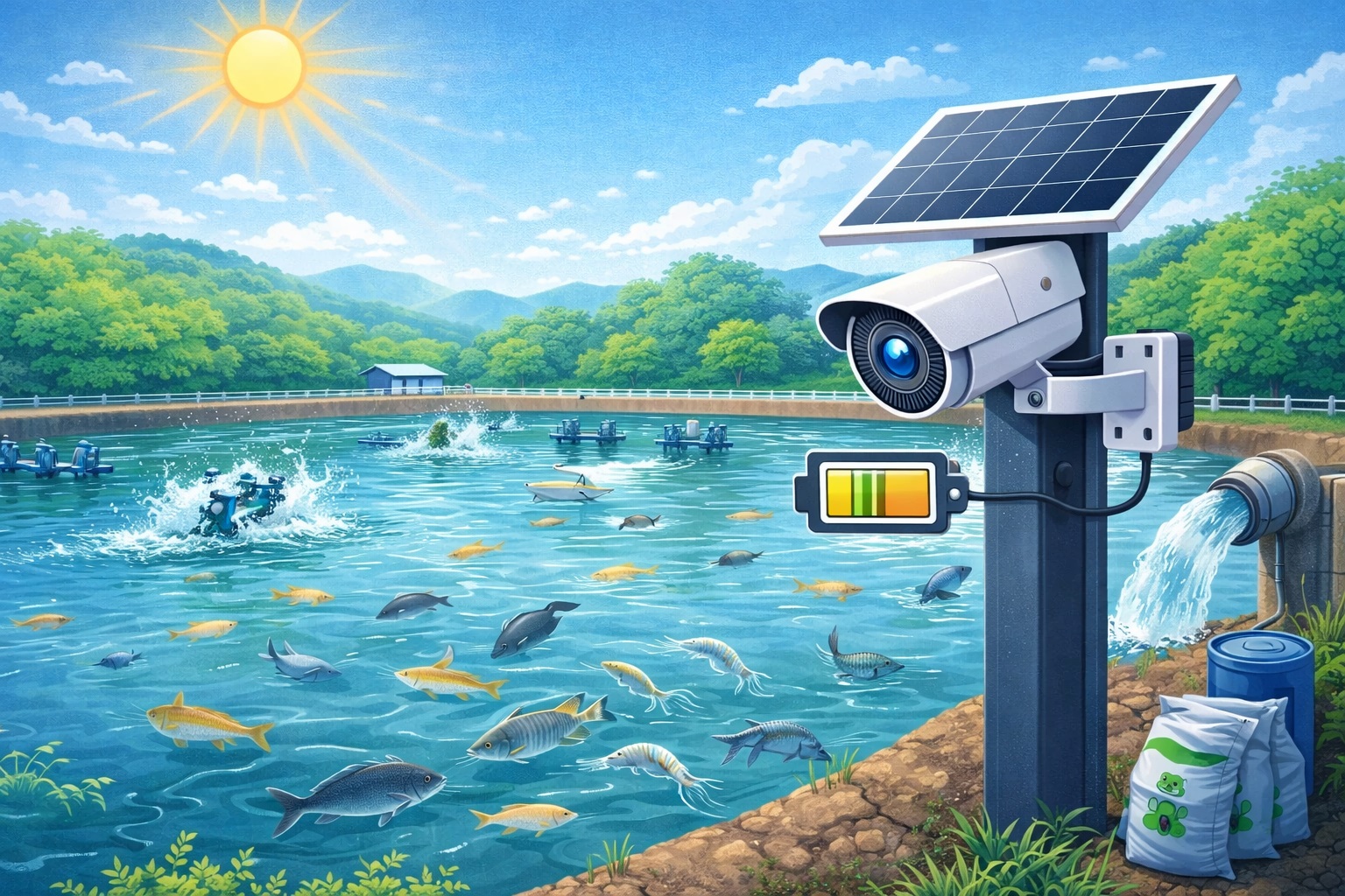 Camera năng lượng mặt trời cho ao tôm, ao cá – Giải pháp giám sát hiệu quả không cần điện