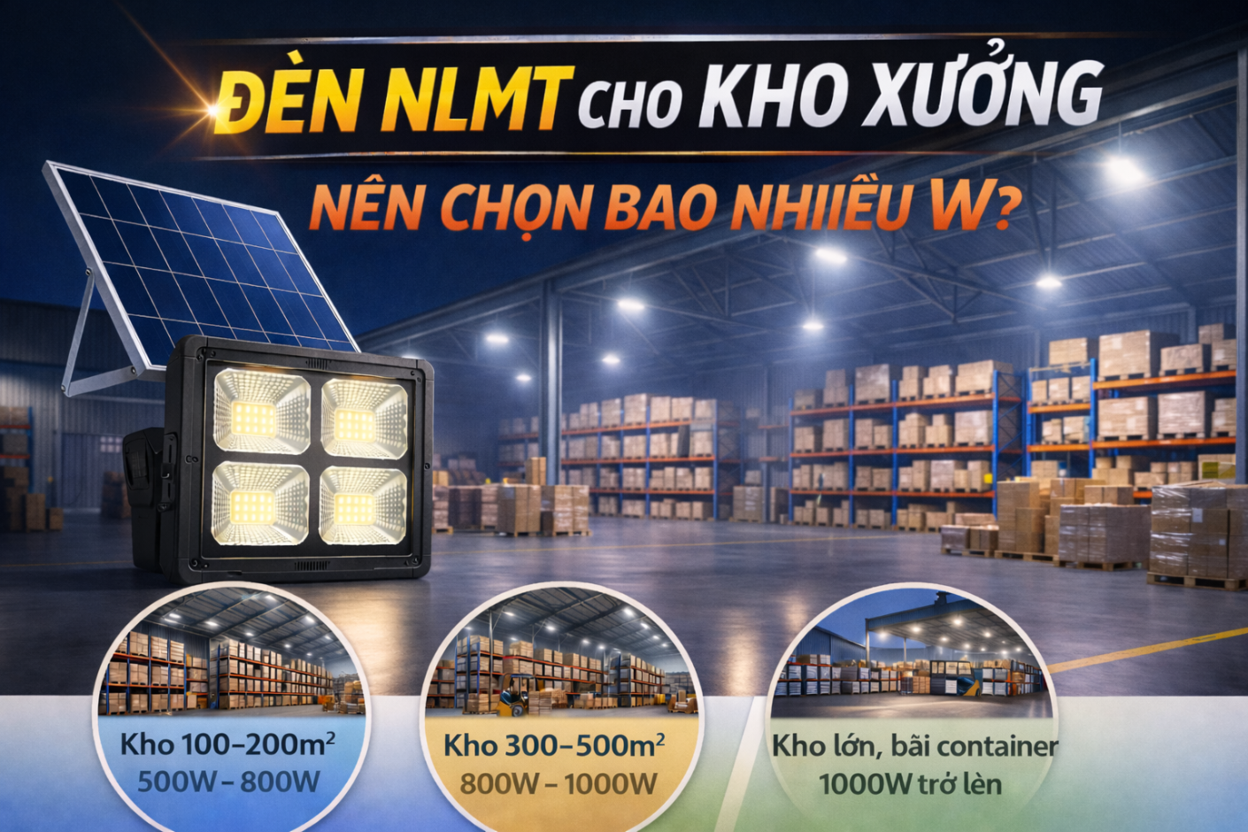 Đèn NLMT Cho Kho Xưởng – Chọn Sai Là Tốn Tiền!