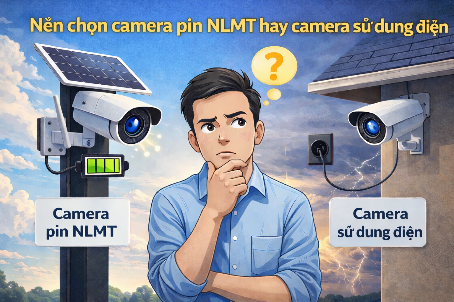 🤔 Nên chọn camera pin NLMT hay camera kéo điện?