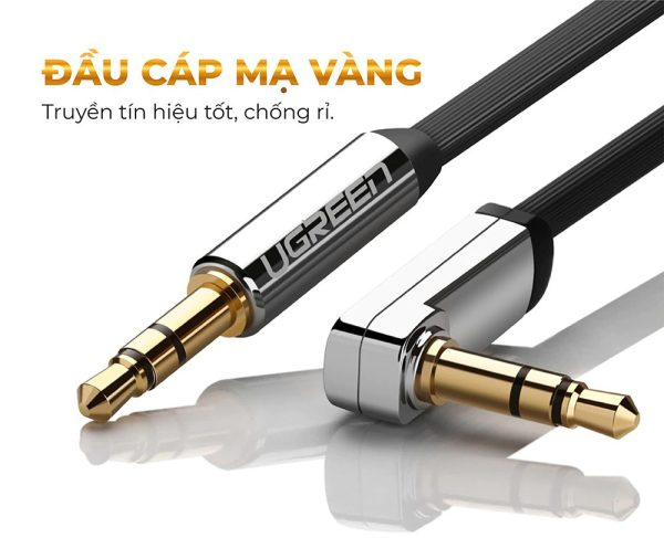 Dây Audio 3.5mm Dẹt Đầu Vuông 90 Độ UGREEN AV119 | Phú Quốc