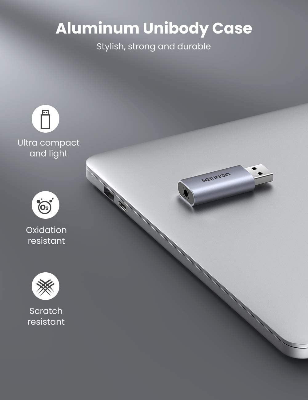 Bộ chuyển đổi âm thanh UGREEN CM383 Từ USB 2.0 sang 3.5mm – Hỗ trợ 2 trong 1 nghe và nói