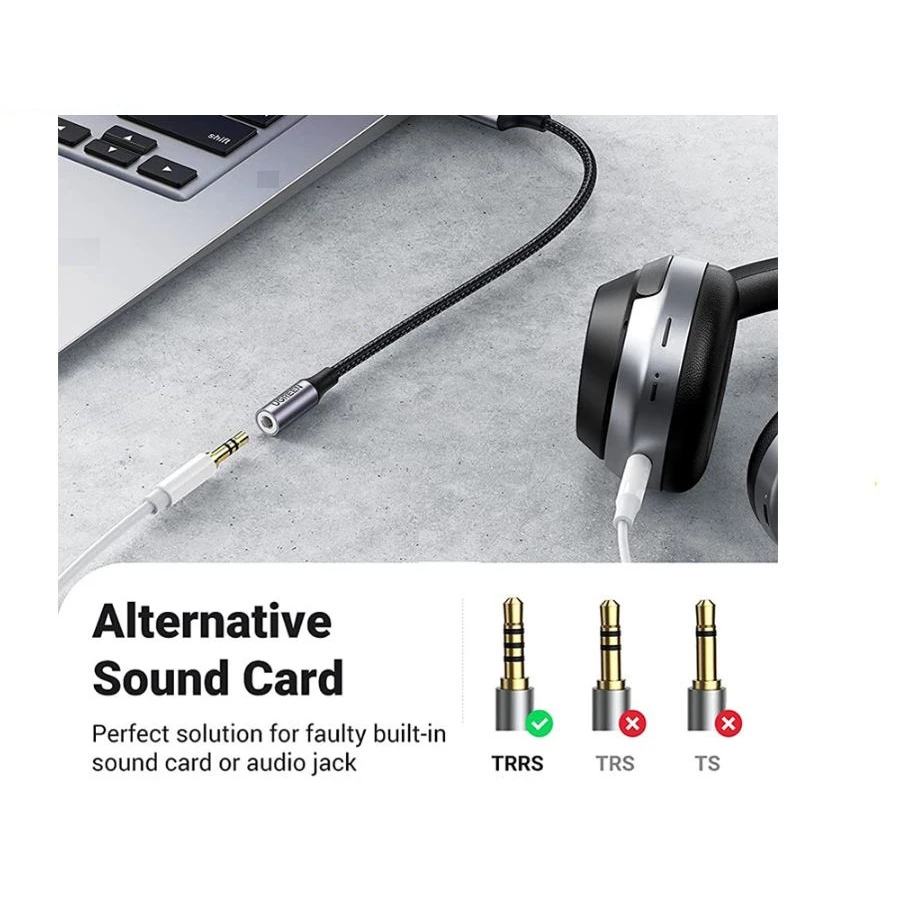 Cáp Chuyển USB 2.0 Sang 3.5mm UGREEN 30757 Mic + Loa | Phú Quốc