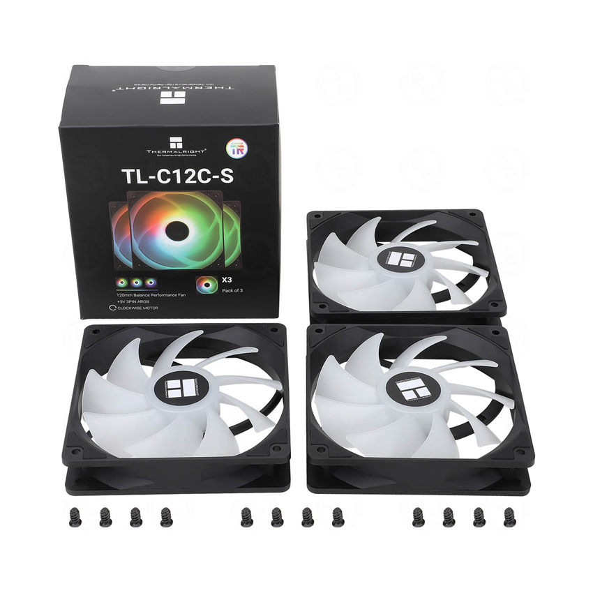 Fan Case Tản Nhiệt Thermalright TL-C12C-S Black-PWM ARGB (Màu đen/hộp 3 quạt)