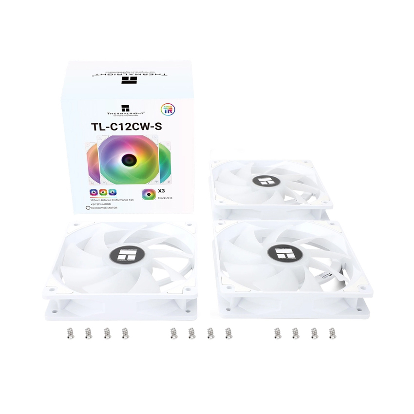 Fan Case Tản Nhiệt Thermalright TL-C12C-S Black-PWM ARGB (Màu đen/hộp 3 quạt)