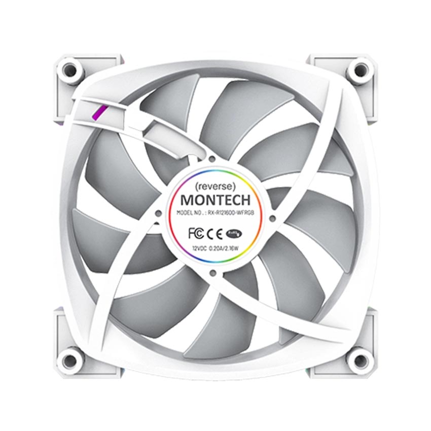 Fan Case Tản Nhiệt MONTECH RX 120 PWM WHITE (Màu Trắng/Quạt Hút)