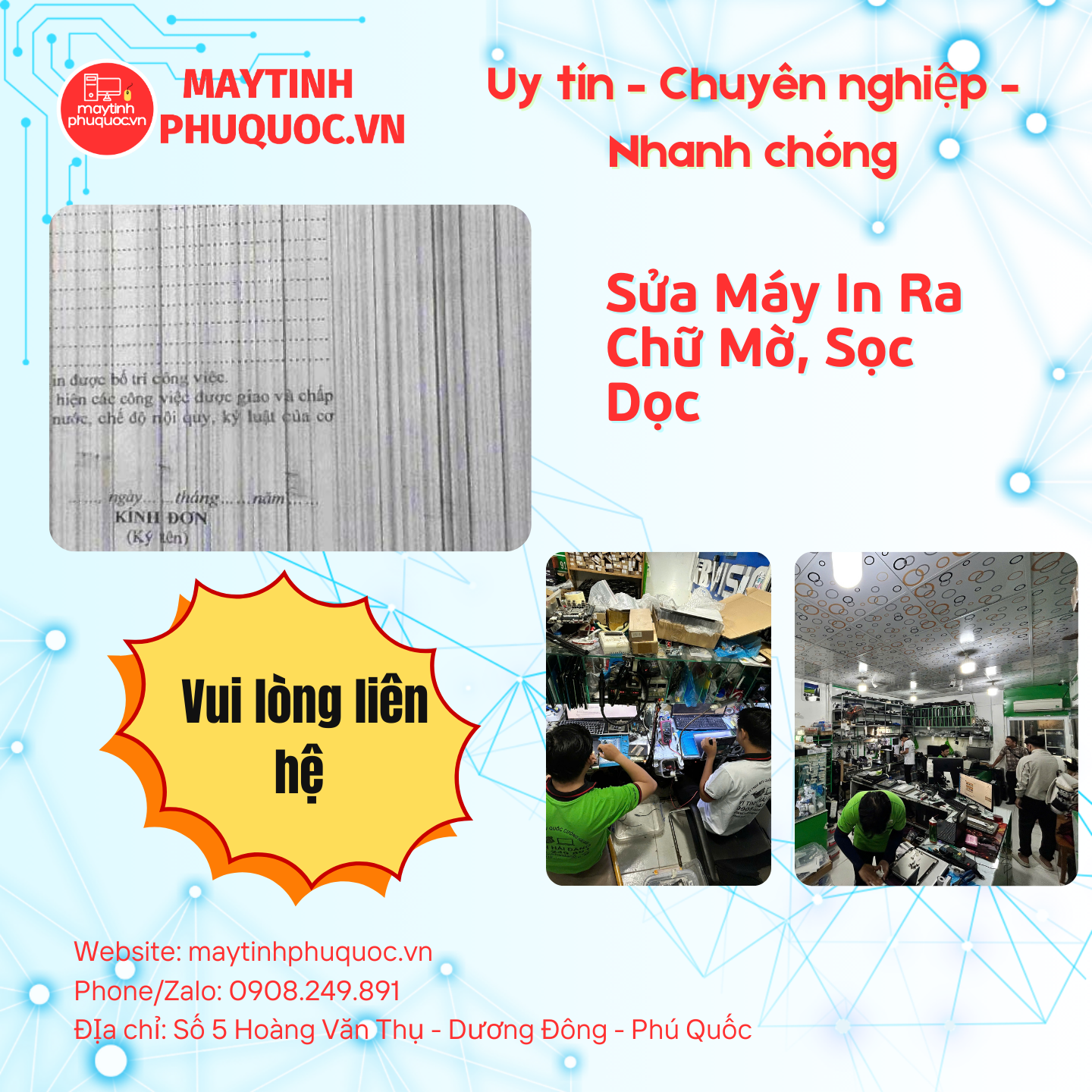 Máy In Ra Chữ Mờ, Sọc Dọc – Dịch Vụ Sửa Chữa Phú Quốc | Máy Tính Phú Quốc | Vi Tính Hải Đăng