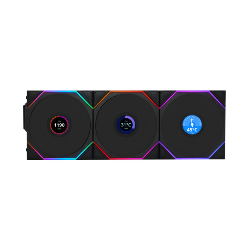 Fan LIAN LI UNI FAN SL WIRELESS LCD 120 White - Black (Bộ 3c)