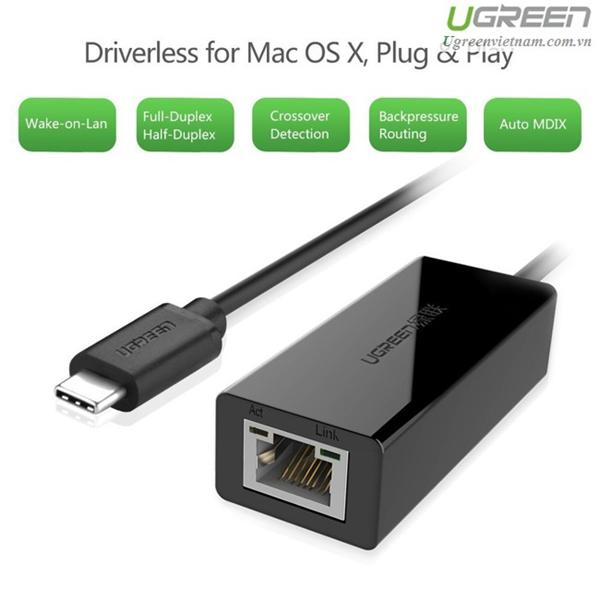 Bộ Chuyển Đổi Type-C Sang LAN 100Mbps UGREEN 15633 | Phú Quốc