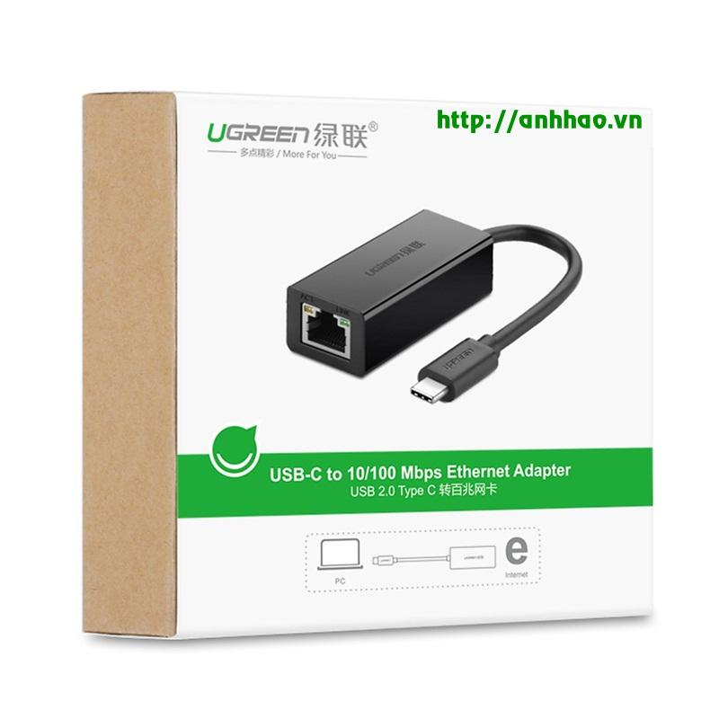 Bộ Chuyển Đổi Type-C Sang LAN 100Mbps UGREEN 15633 | Phú Quốc