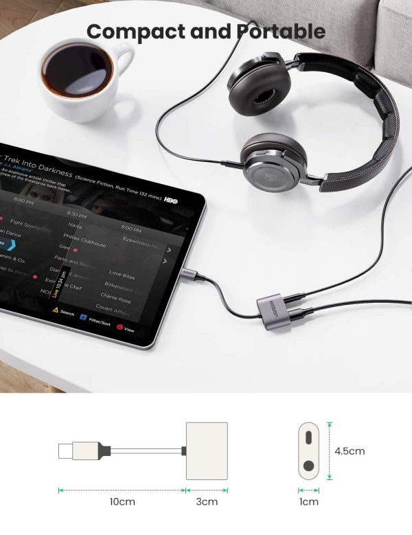 Bộ chuyển đổi có chipset hỗ trợ samsung nguồn PD 7cm usb type c sang 3.5mm Ugreen CM231 60164