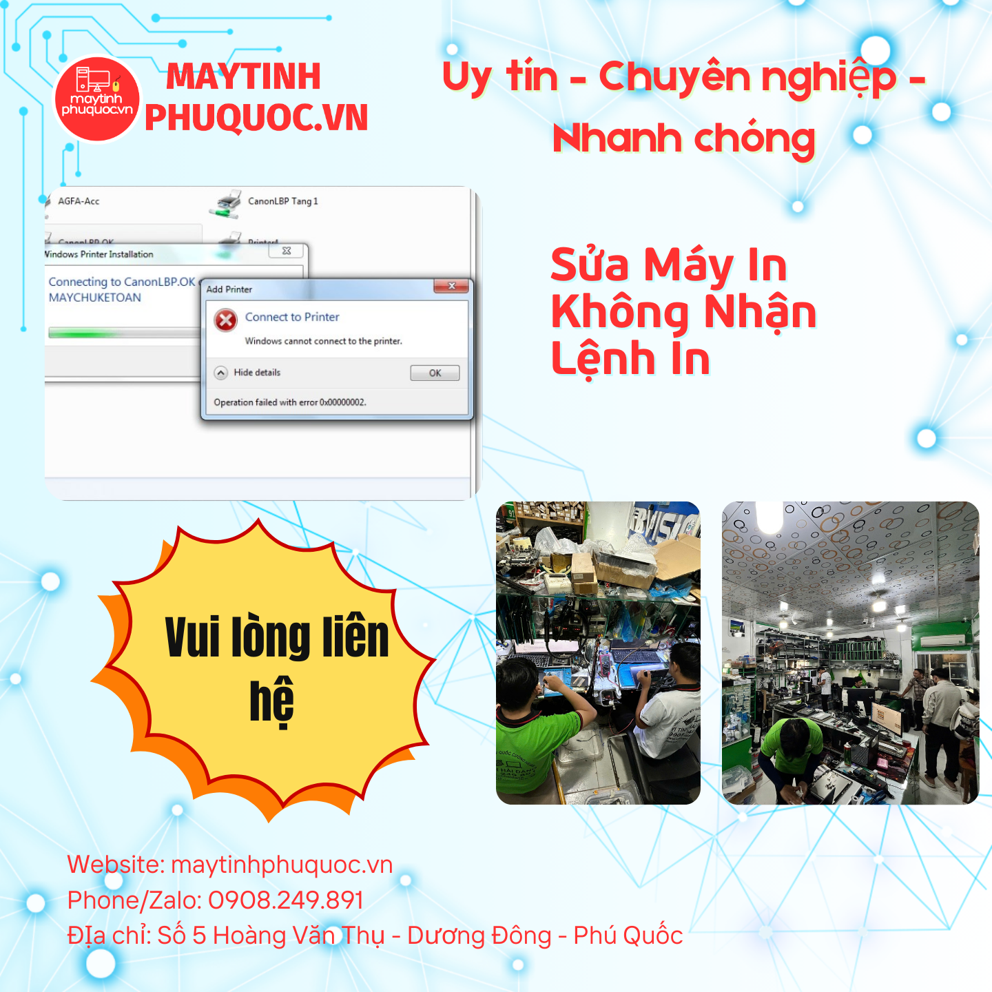 Sửa Máy In Không Nhận Lệnh In – Dịch Vụ Sửa Chữa Phú Quốc | Máy Tính Phú Quốc | Vi Tính Hải Đăng