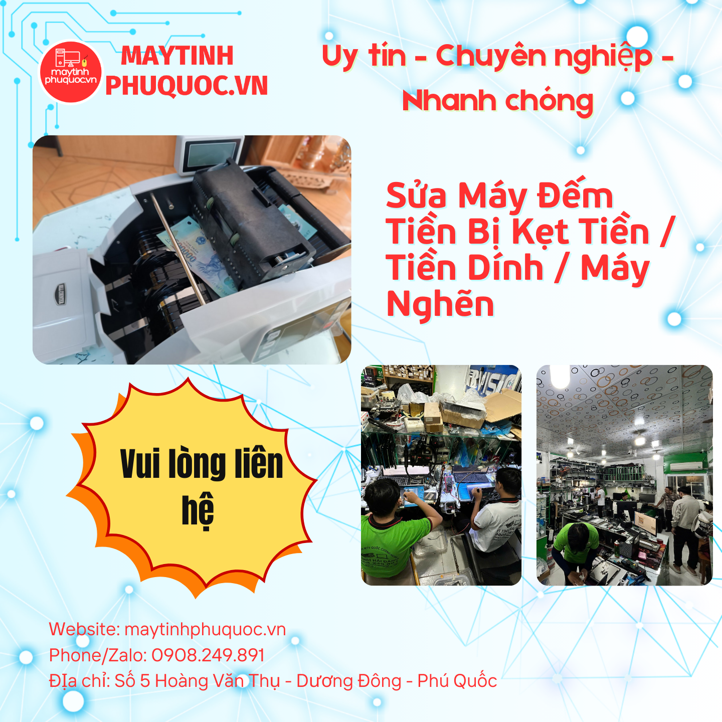 Sửa Máy Đếm Tiền Bị Kẹt Tiền / Tiền Dính / Máy Nghẽn – Dịch Vụ Sửa Chữa Phú Quốc | Máy Tính Phú Quốc | Vi Tính Hải Đăng