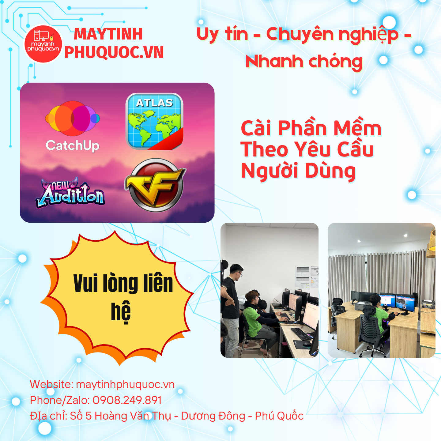 Cài Phần Mềm Theo Yêu Cầu Người Dùng – Dịch Vụ Hỗ Trợ Cài Đặt Phú Quốc | Máy Tính Phú Quốc | Vi Tính Hải Đăng