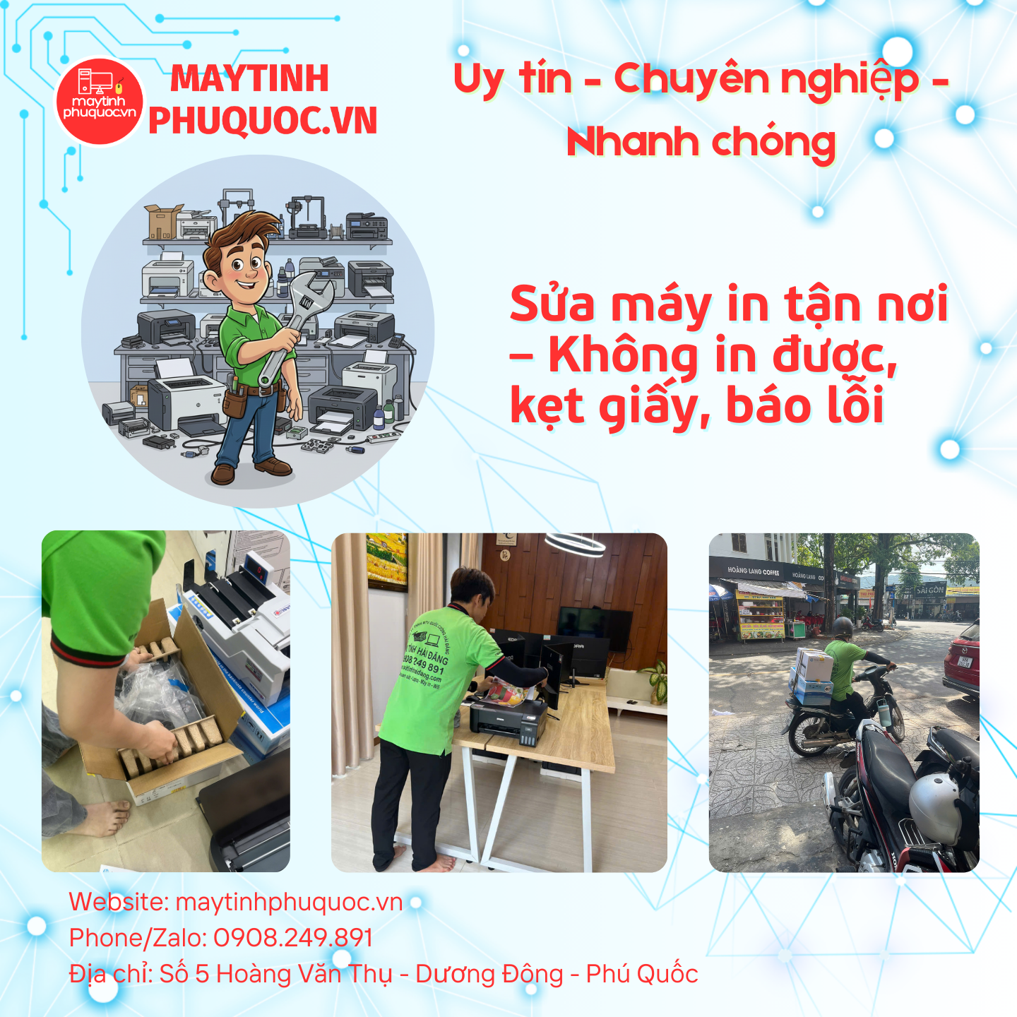 Sửa máy in tận nơi – Không in được, kẹt giấy, báo lỗi – Dịch Vụ Sửa Giao Nhận Tận Nơi Phú Quốc | Máy Tính Phú Quốc | Vi Tính Hải Đăng