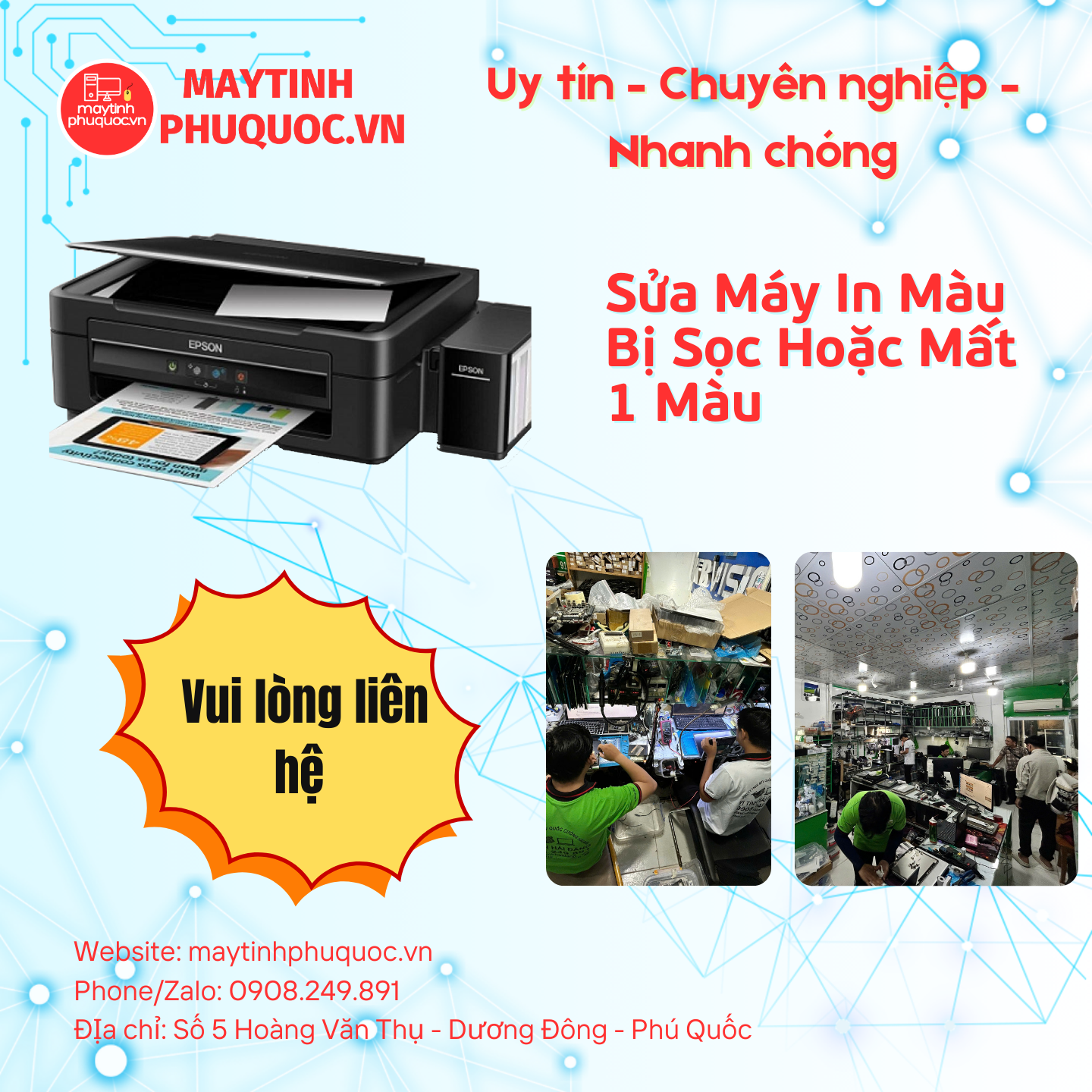 Sửa Máy In Màu Bị Sọc Hoặc Mất 1 Màu  – Dịch Vụ Sửa Chữa Phú Quốc | Máy Tính Phú Quốc | Vi Tính Hải Đăng