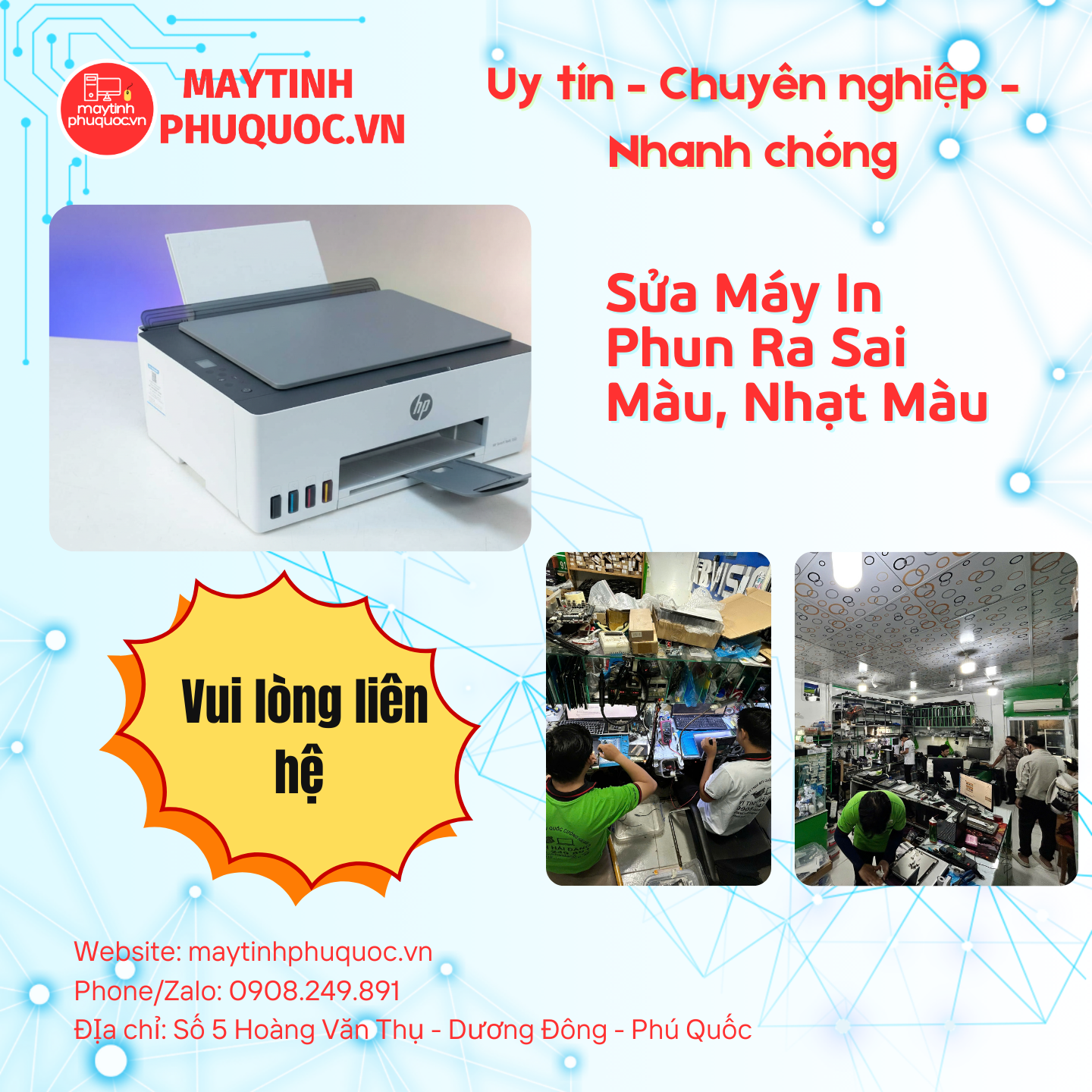 Máy In Phun Ra Sai Màu, Nhạt Màu – Dịch Vụ Sửa Chữa Phú Quốc | Máy Tính Phú Quốc | Vi Tính Hải Đăng