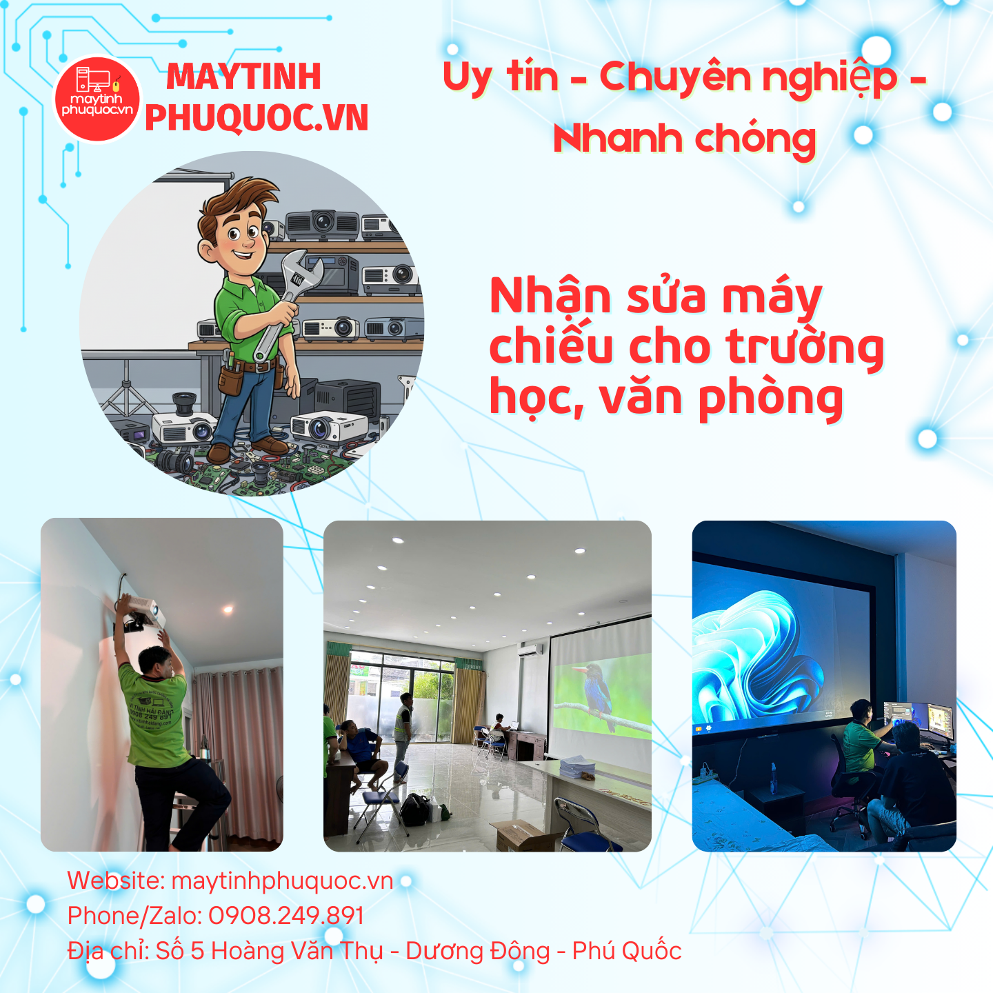 Nhận sửa máy chiếu cho trường học, văn phòng – Dịch Vụ Sửa Giao Nhận Tận Nơi Phú Quốc | Máy Tính Phú Quốc | Vi Tính Hải Đăng