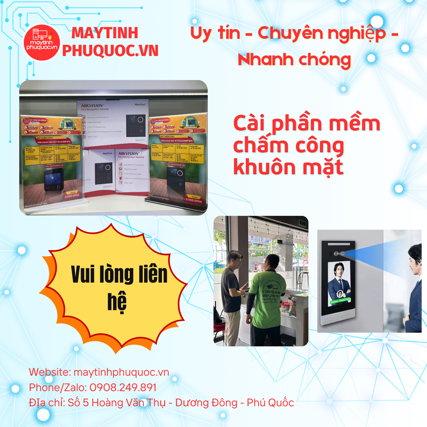 Cài phần mềm chấm công khuôn mặt – Dịch Vụ Hỗ Trợ Cài Đặt Phú Quốc | Máy Tính Phú Quốc | Vi Tính Hải Đăng