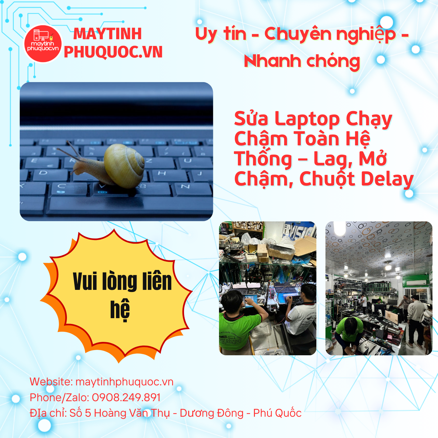 Laptop Chạy Chậm Toàn Hệ Thống – Lag, Mở Chậm, Chuột Delay – Dịch Vụ Sửa Chữa Phú Quốc | Máy Tính Phú Quốc | Vi Tính Hải Đăng