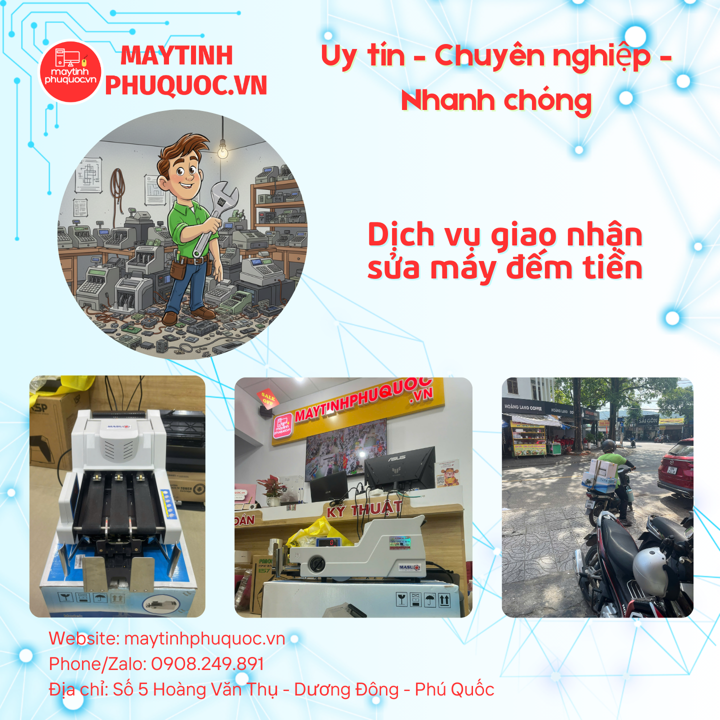 Dịch vụ giao nhận sửa máy đếm tiền – Dịch Vụ Sửa Giao Nhận Tận Nơi Phú Quốc | Máy Tính Phú Quốc | Vi Tính Hải Đăng