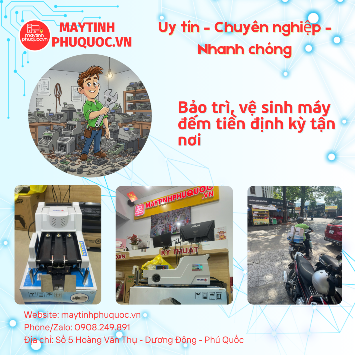 Bảo trì, vệ sinh máy đếm tiền định kỳ tận nơi – Dịch Vụ Sửa Giao Nhận Tận Nơi Phú Quốc | Máy Tính Phú Quốc | Vi Tính Hải Đăng
