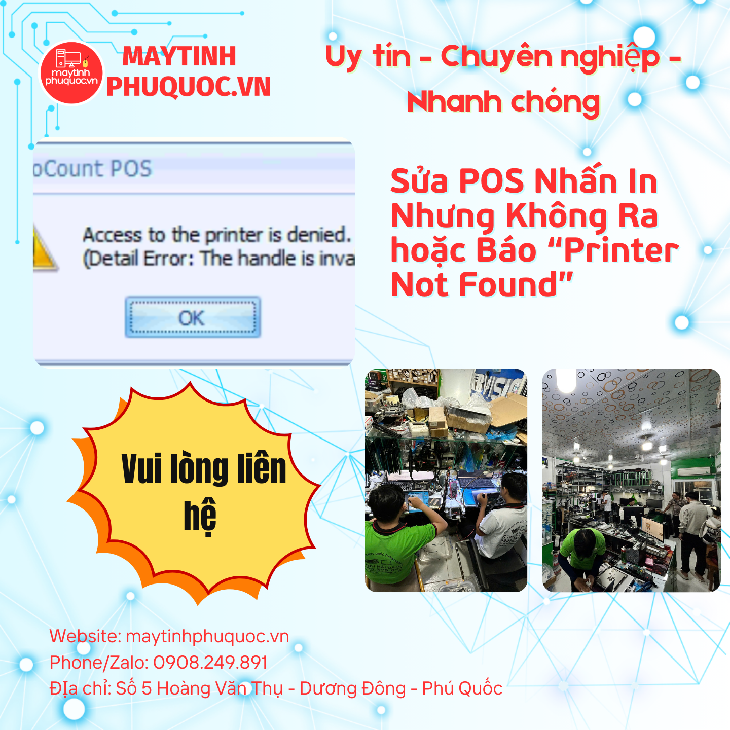 Máy POS Nhấn In Nhưng Không Ra hoặc Báo “Printer Not Found” – Dịch Vụ Sửa Chữa Phú Quốc | Máy Tính Phú Quốc | Vi Tính Hải Đăng
