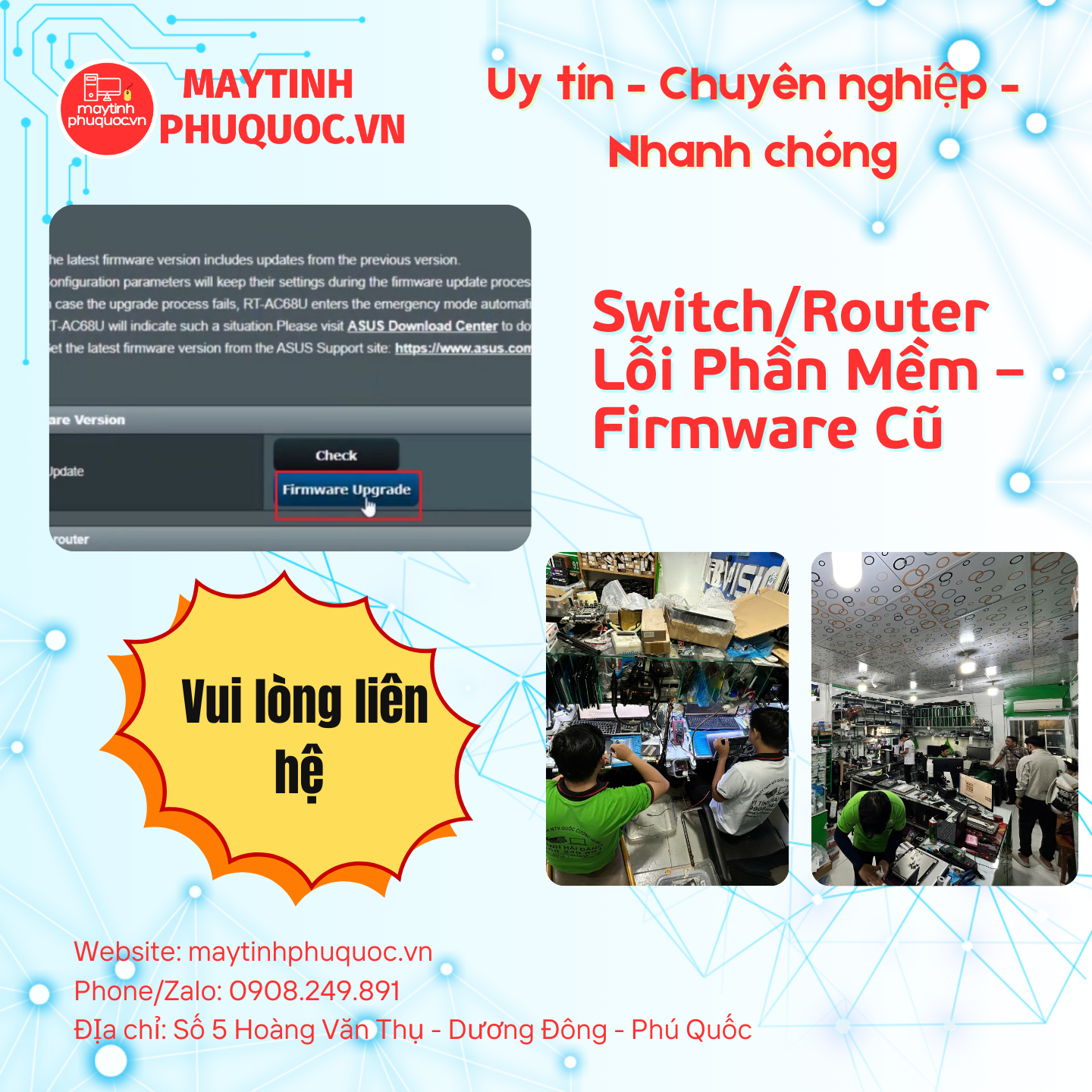 Switch/Router Lỗi Phần Mềm – Firmware Cũ – Dịch Vụ Sửa Chữa Phú Quốc | Máy Tính Phú Quốc | Vi Tính Hải Đăng